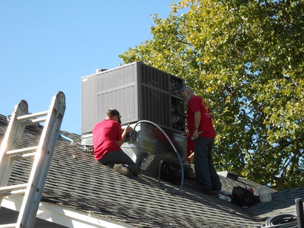 Adam and Greg on roof